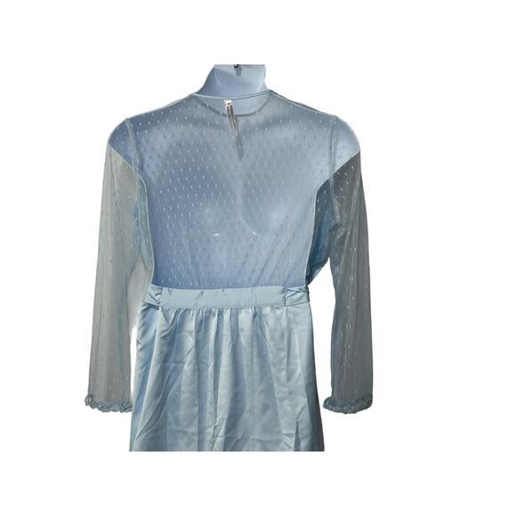 FLORA NIKROOZ WOMENS MEDIUM SHOWSTOPPER COVER-UP SATIN ROBE ICE BLUE NEW - Picture 9 of 15